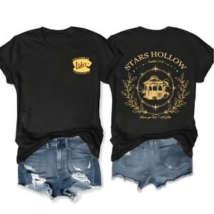 Gilmore Girls Themed LUKE'S Diner ☕ Star's Hollow Dual Sided T-shirt (Small)